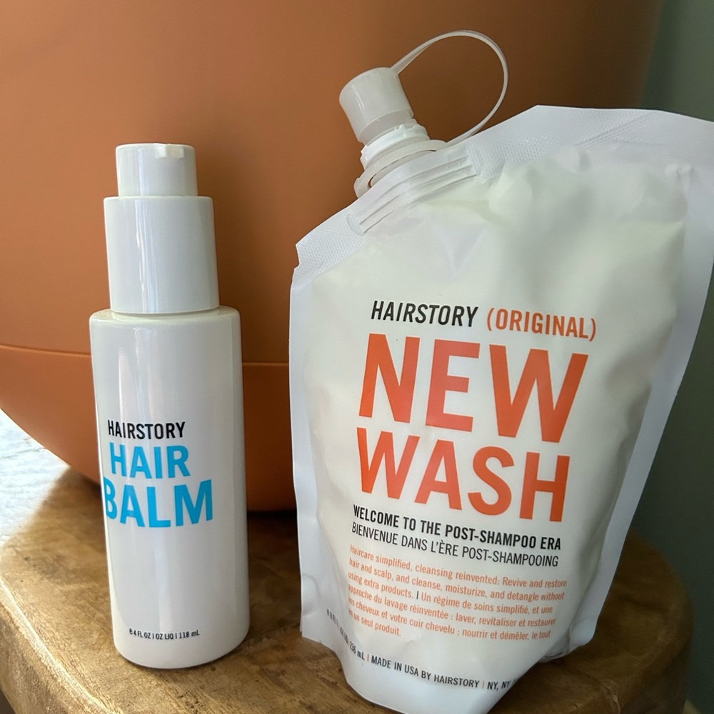 HAIRSTORY BALM AND NEW WASH SELLING AS A SET
